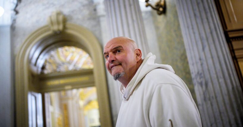 Sen. John Fetterman arrives for votes on Nov. 10, 2025, on Capitol Hill in Washington, D.C.