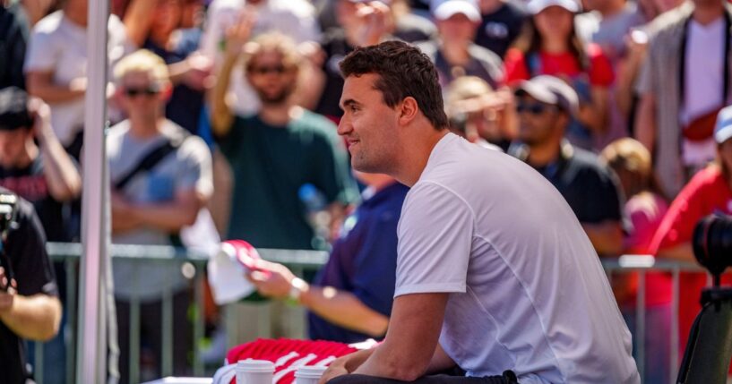 Charlie Kirk speaks at Utah Valley University on Sept. 10, 2025, in Orem, Utah.