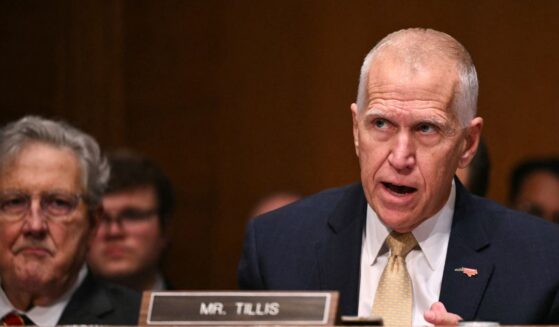 Sen. Thom Tillis, a Republican from North Carolina, questions Kevin Warsh, nominee for Federal Reserve Chair, during a Senate Banking Committee hearing on Warsh's nomination on Capitol Hill in Washington, D.C., on April 21, 2026.