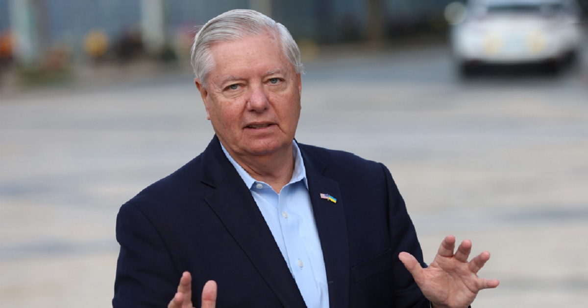 U.S. Senator Lindsey Graham, pictured in a May 2025 file photo from Kyiv.