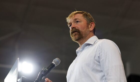 Now-former Maine Democratic Senate candidate Graham Platner is pictured at a June campaign event.