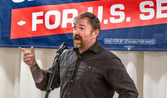 Now-former Democratic Senate candidate Graham Platner is pictured in a June 7 file campaigning for the party's nomination.