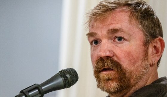 Democratic U.S. Senate candidate in Maine Graham Platner speaks on stage in a June file photo.