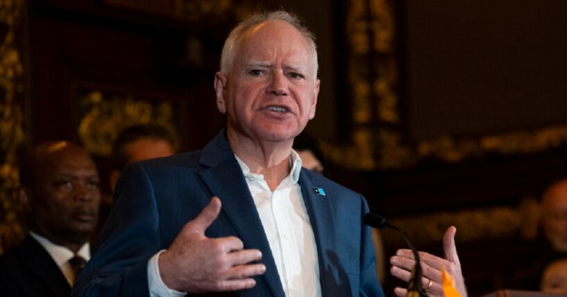 Minnesota Gov. Tim Walz speaks in a February file photo.