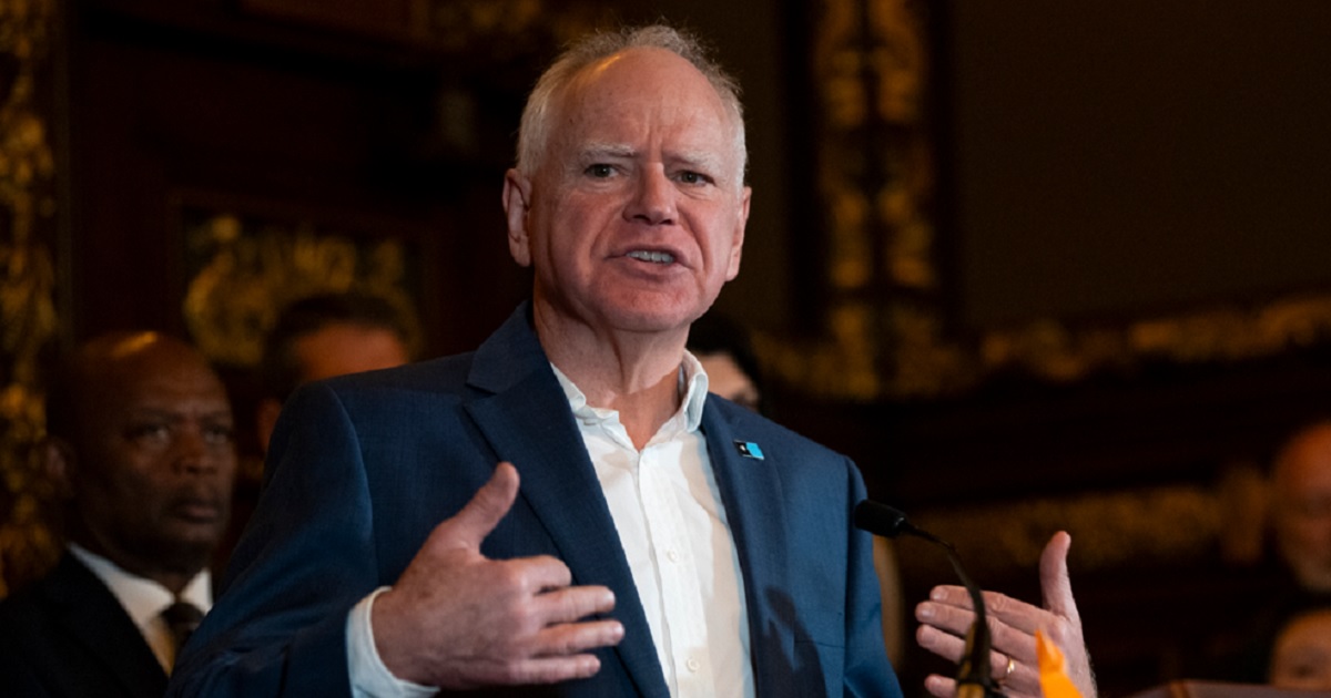 Minnesota Gov. Tim Walz speaks in a February file photo.