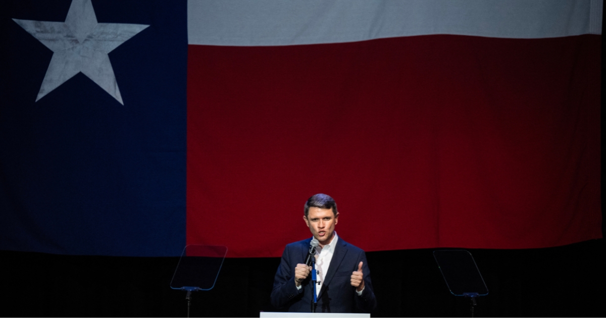 Democratic candidate for U.S. Senate James Talarico speaks during a campaign rally as part of his "New American Dream Tour" in Pasadena, Texas, on Aug. 9, 2026.