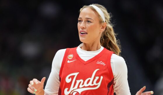 Sophie Cunningham of the Indiana Fever looks on during the first half against the Seattle Storm at Climate Pledge Arena on July 28, 2026, in Seattle, Washington.
