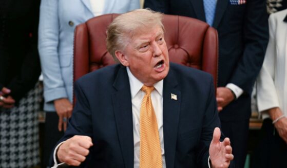 President Donald Trump speaks after signing an executive order in the Oval Office of the White House in Washington, D.C., on Aug. 3, 2026.