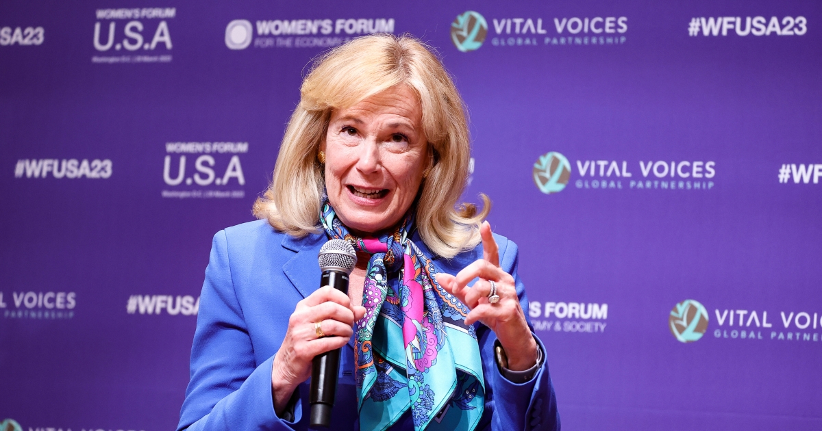 George W. Bush Institute Senior Fellow Deborah Birx speaks at the 2023 Women’s Forum U.S.A. hosted by Vital Voices and the Women’s Forum for the Economy and Society at Vital Voices Headquarters on March 29, 2023, in Washington, D.C.