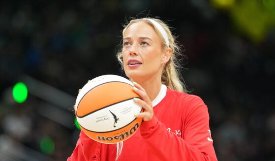 Sophie Cunningham of the Indiana Fever warms up before the game against the Seattle Storm at Climate Pledge Arena on July 28, 2026, in Seattle, Washington.