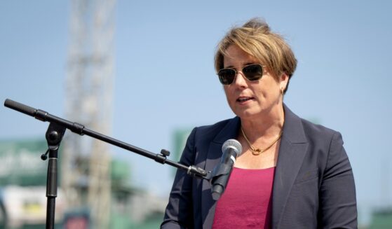 Massachusetts Gov. Maura Healey speaks to commemorate the 10th anniversary of the Frates Foundation Ice Bucket Challenge on Aug. 1, 2024, at Fenway Park in Boston, Massachusetts.