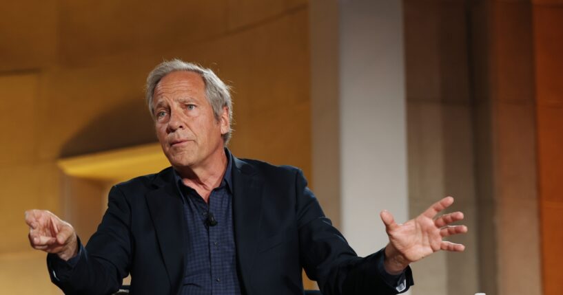 Mike Rowe, the founder of the mikeroweWORKS Foundation, speaks during a panel at the BlackRock Infrastructure Summit on March 11, 2026, in Washington, D.C.