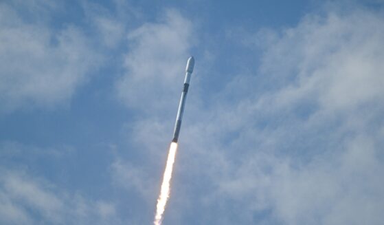 A SpaceX Falcon 9 rocket carrying Northrop Grumman's Mission Robotic Vehicle and Mission Extension Pods is seen after launching from Space Force Station's Launch Complex 40 in Cape Canaveral, Florida, on July 21, 2026.