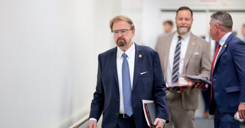 Rep. Chuck Edwards departs from a House Republican Conference meeting in the U.S. Capitol Building on July 21, 2026, in Washington, D.C.