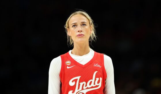 Sophie Cunningham #8 of the Indiana Fever looks on against the Minnesota Lynx in the fourth quarter at Target Center on Aug. 2, 2026, in Minneapolis, Minnesota.