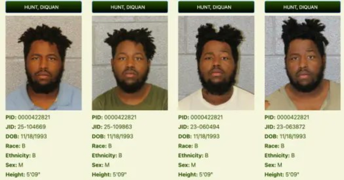 Diquan Hunt has faced numerous charges in Charlotte, North Carolina, since 2012.