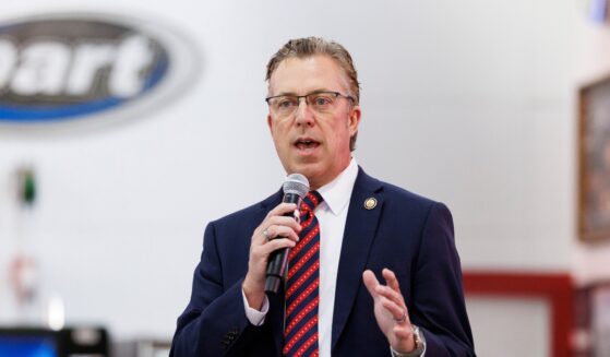Rep. Andy Ogles speaks during a get out the vote event held in support of Republican congressional candidate Matt Van Epps on Dec. 1, 2025, in Franklin, Tennessee.