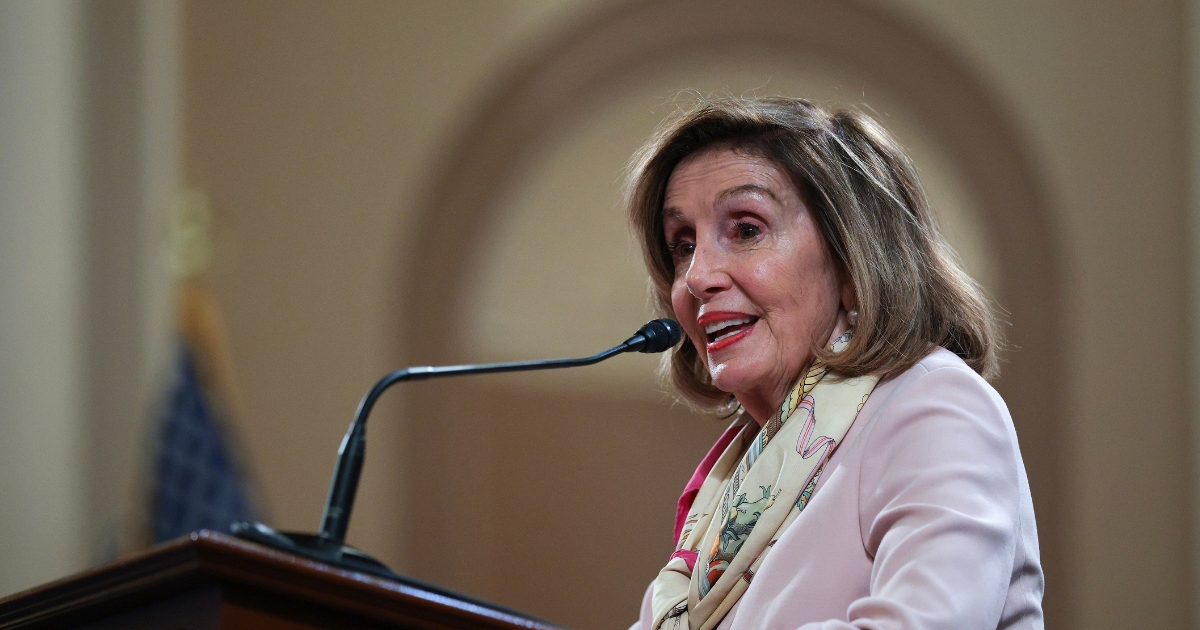 Former House Speaker Nancy Pelosi speaks at a celebration of the life of the late Rep. Barney Frank in the Longworth House Office Building on Capitol Hill on June 25, 2026, in Washington, D.C.