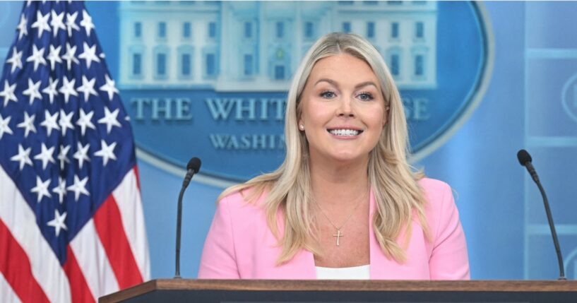 White House Press Secretary Karoline Leavitt speaks during a press briefing in the Brady Briefing Room of the White House in Washington, D.C., on July 16, 2026.