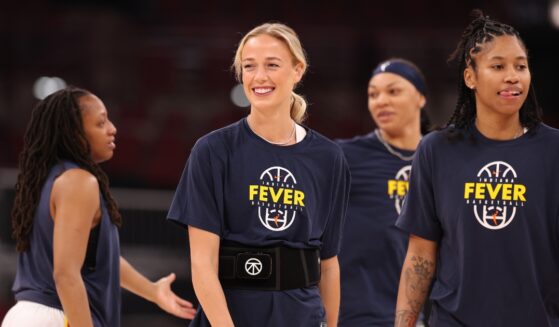 Sophie Cunningham of the Indiana Fever warms up prior to the game at United Center on Aug. 8, 2026, in Chicago, Illinois.
