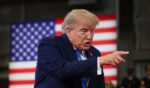 President Donald Trump arrives to deliver remarks at the David S. Mack Center for Training and Intelligence on Aug. 14, 2026, in Garden City, New York.