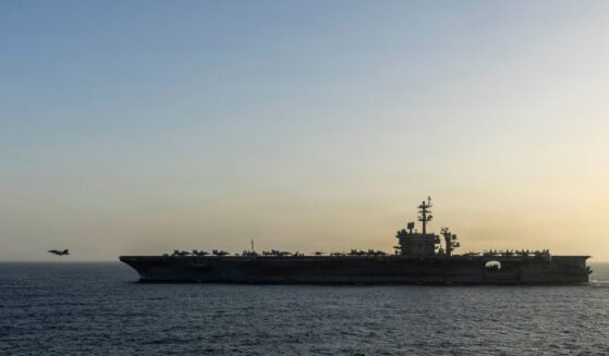 USS Abraham Lincoln conducts U.S. blockade operations related to the Strait of Hormuz on April 16, 2026, in the Arabian Sea.