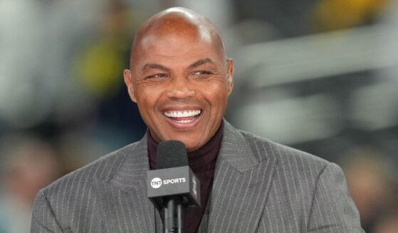 TNT college basketball analyst Charles Barkley on air before the National Championship of the 2026 NCAA Men's Basketball Tournament between the Michigan Wolverines and the Connecticut Huskies at Lucas Oil Stadium on April 6, 2026, in Indianapolis, Indiana.
