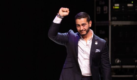 Democratic candidate for U.S. Senate Abdul El-Sayed speaks to supporters at an election night rally at the Majestic Theatre on Aug. 4, 2026, in Detroit, Michigan.