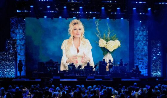 Dolly Parton accepts the ACM Poet's Award onstage Aug. 19, 2026, in Nashville, Tennessee.