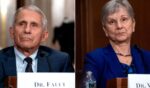 Dr. Anthony Fauci, Director of the National Institute of Allergy and Infectious Diseases, and Janet Woodcock, acting commissioner of the U.S. Food and Drug Administration, testify during a Senate Health, Education, Labor, and Pensions Committee hearing on July 20, 2021, in Washington, D.C.