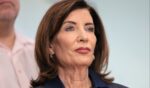 Gov. Kathy Hochul, seen in an Aug. 4 photo, is getting some pushback from sheriffs in her state.
