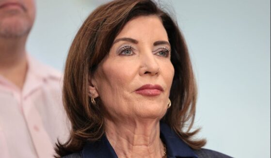 Gov. Kathy Hochul, seen in an Aug. 4 photo, is getting some pushback from sheriffs in her state.