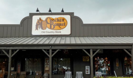 A Cracker Barrel in Florida City, Florida is pictured ahead of gray skies on August 27, 2025.