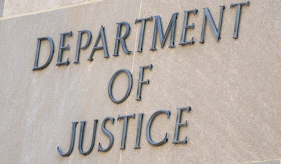 The Department of Justice logo can be viewed on the side of the Justice Department Headquarters in Washington, D.C. on August 8, 2026.