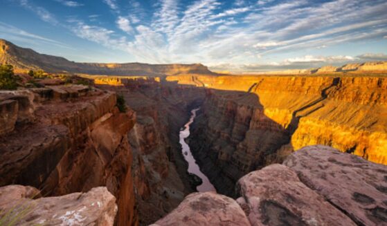 The Grand Canyon can be viewed from an aerial shot.