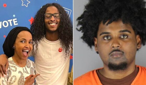 Rep. Ilhan Omar, a Minnesota Democrat, left, is pictured with her son Adnan. At right, Adnan's roommate, Abdulrahman Abdi, was arrested after police raided the apartment shared by the two young men.
