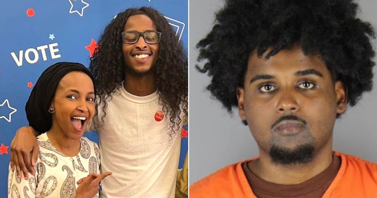 Rep. Ilhan Omar, a Minnesota Democrat, left, is pictured with her son Adnan. At right, Adnan's roommate, Abdulrahman Abdi, was arrested after police raided the apartment shared by the two young men.