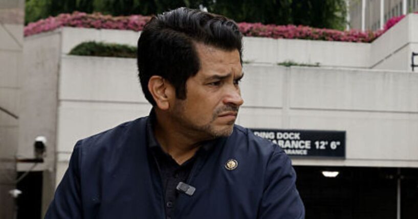 Rep. Jimmy Gomez of California' s 34th district is pictured in a 2025 photo outside the Roybal Federal building in Los Angeles.