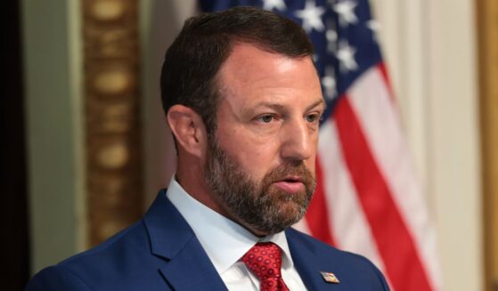 Secretary of Homeland Security Markwayne Mullin speaks during a July 17 news conference in Washington, D.C.
