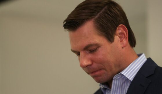 Democratic U.S. Rep. Eric Swalwell speaks at his campaign headquarters in Dublin, California, on July 8, 2019.