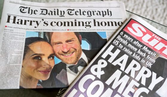 Editions of The Daily Telegraph and The Sun show that the Duke and Duchess of Sussex will move back to the United Kingdom on Aug. 20, 2026.