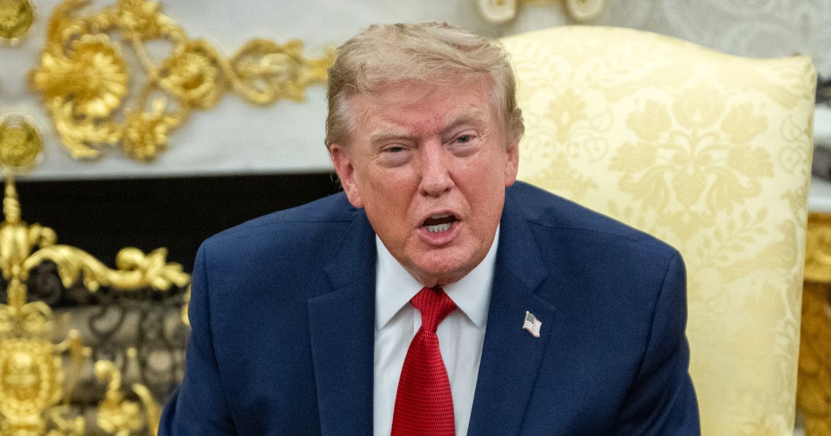 President Donald Trump speaks with reporters at the White House in Washington on Aug. 17, 2026.