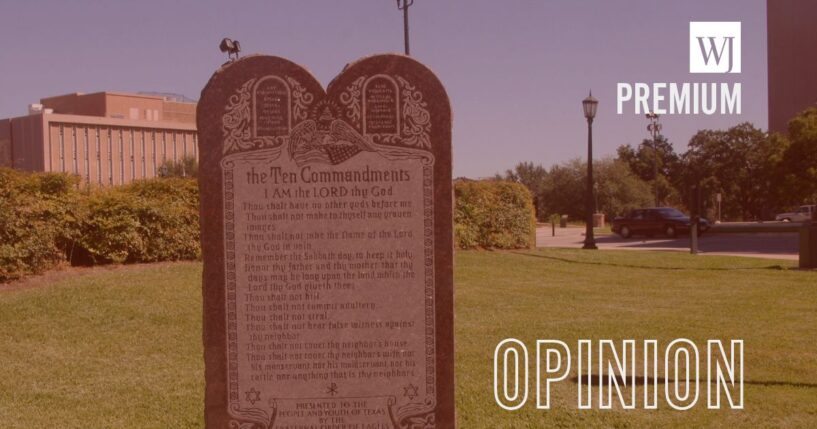 The Ten Commandments Monument displayed at the Texas State Capitol on Oct. 15, 2004, in Austin, Texas.