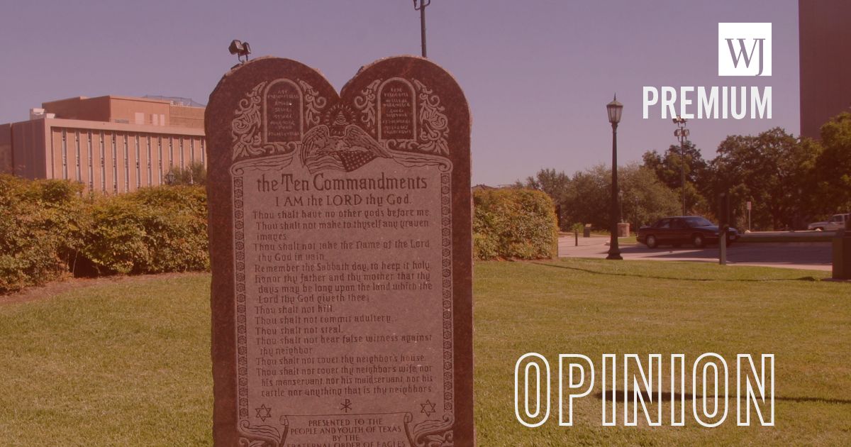 The Ten Commandments Monument displayed at the Texas State Capitol on Oct. 15, 2004, in Austin, Texas.