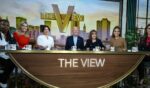Then-President Joe Biden, center, attended a live interview on ABC's "The View" in New York on Sept. 25, 2024. The hosts, from left, are Whoopi Goldberg, Sara Haines, Ana Navarro, Joy Behar, Sunny Hostin, and Alyssa Farah Griffin.