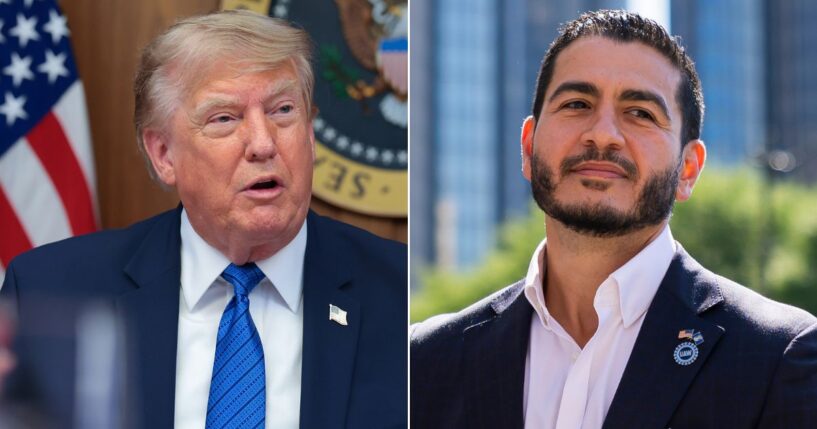 President Donald Trump weight in on Michigan Democratic Senate primary winner Abdul El-Sayed, seen at right at a news conference Wednesday in Detroit, Michigan.