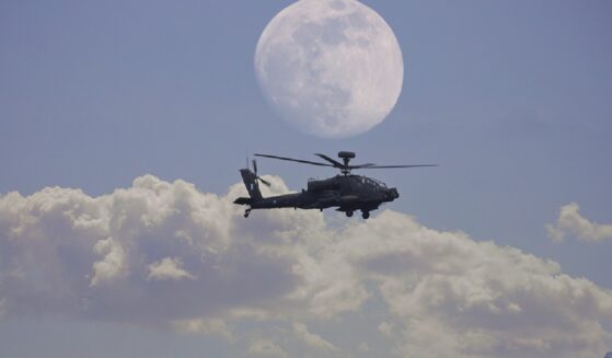 An Apache 64 helicopter is pictured in 2025 file photo in Greece.