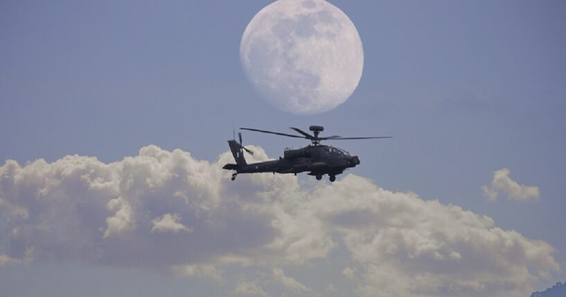 An Apache 64 helicopter is pictured in 2025 file photo in Greece.