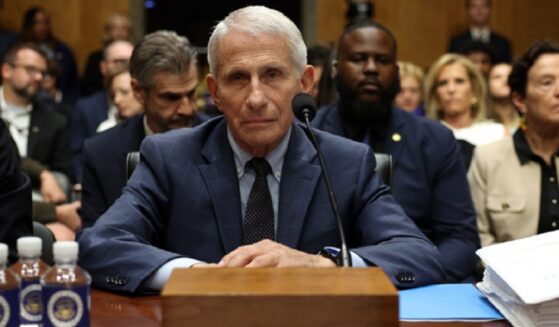 Dr. Anthony Fauci, pictured during the July 29 Senate hearing where he repeatedly invoked his Fifth Amendment rights to avoid testifying.