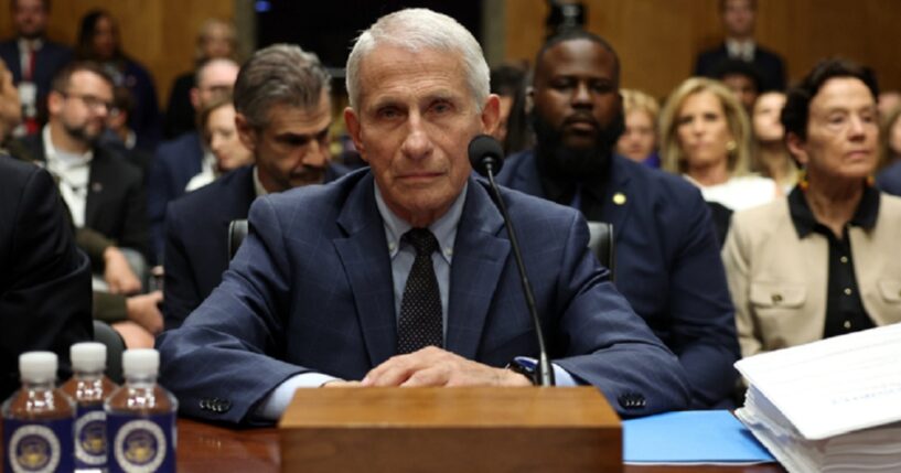 Dr. Anthony Fauci, pictured during the July 29 Senate hearing where he repeatedly invoked his Fifth Amendment rights to avoid testifying.